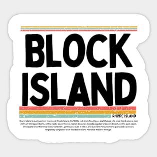 Block Island, Rhode Island gift  art 90s style retro vintage 80s Sticker